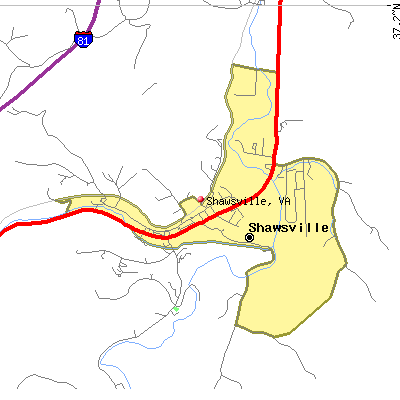 Shawsville map