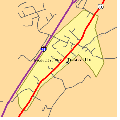 Troutville map