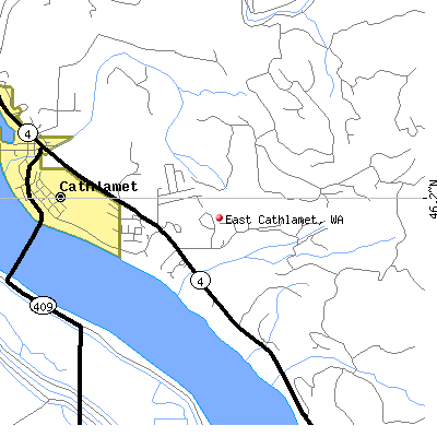 East Cathlamet map
