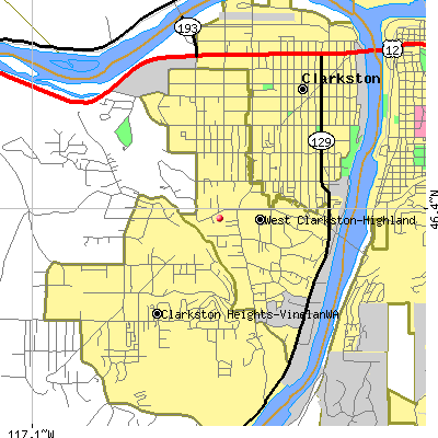 West Clarkston-Highland map