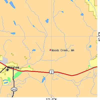 Woods Creek map