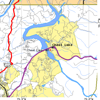 Cheat Lake map