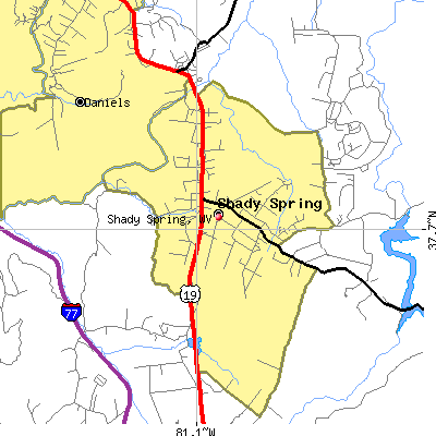 Shady Spring map