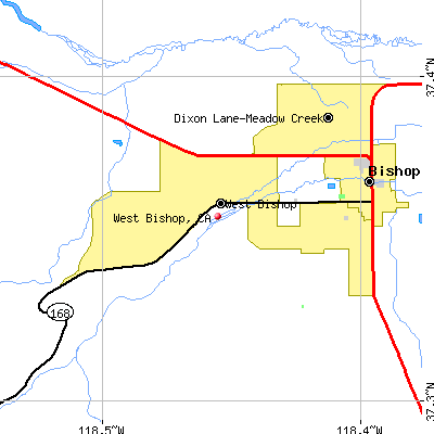 West Bishop map