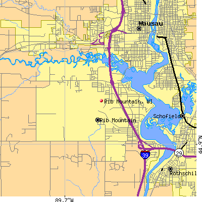 Rib Mountain map