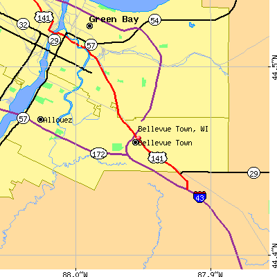 Bellevue Town map