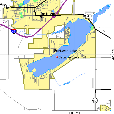 Delavan Lake map