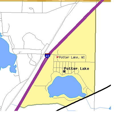 Potter Lake map