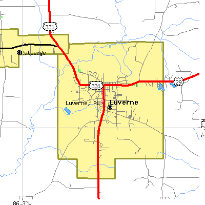 Luverne map
