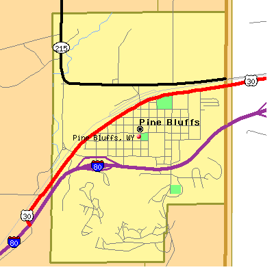 Pine Bluffs map