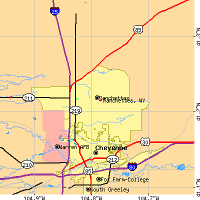 Ranchettes map