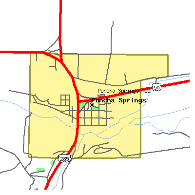 Poncha Springs map