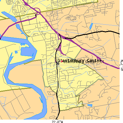 Glastonbury Center map