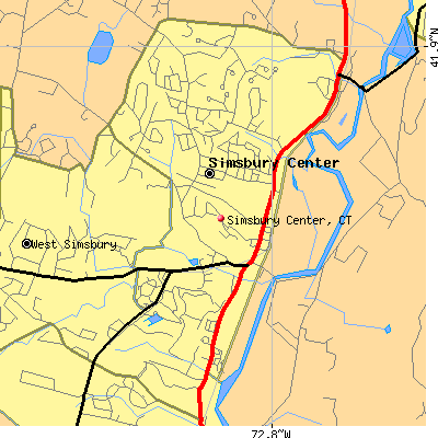 Simsbury Center map