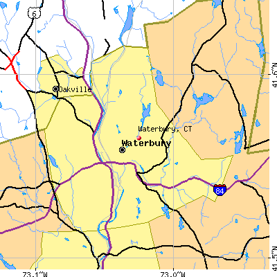 Waterbury map