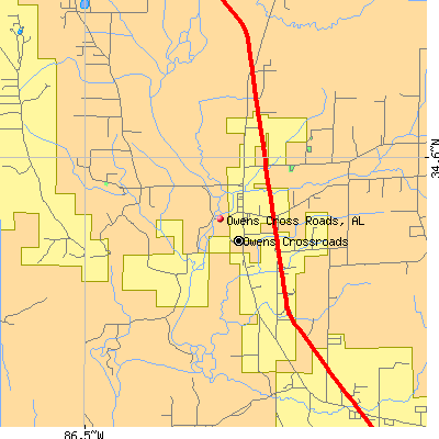 Owens Cross Roads map