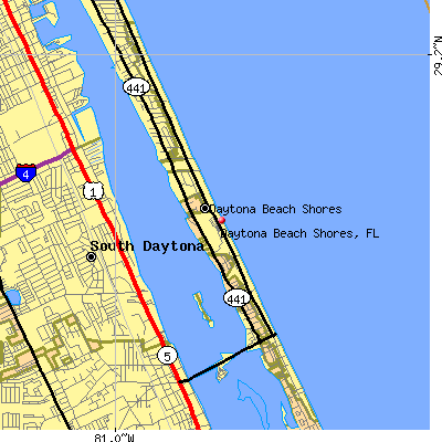 Daytona Beach Shores map
