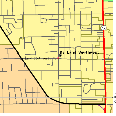 De Land Southwest map