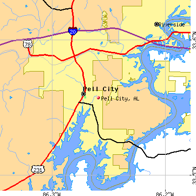 Pell City map