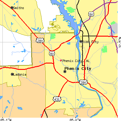 Phenix City map
