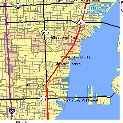 Miami Shores map