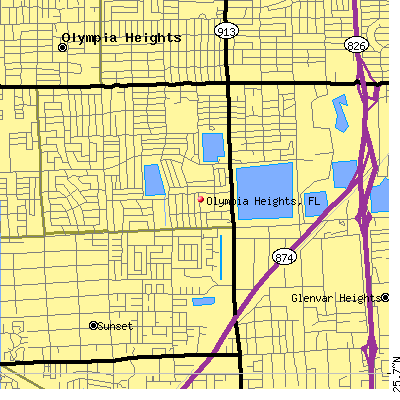 Olympia Heights map