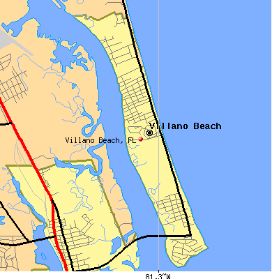 Villano Beach map