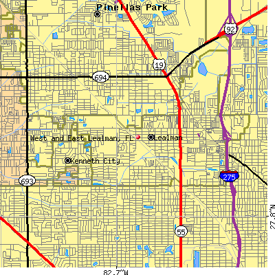 West and East Lealman map
