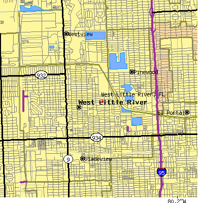 West Little River map