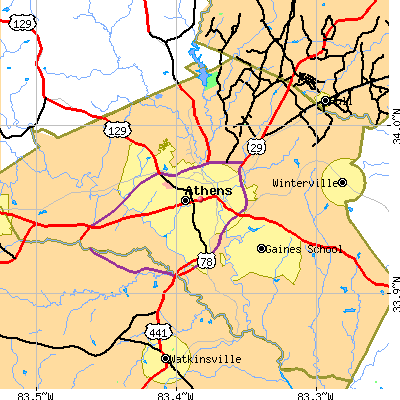 Athens-Clarke County map