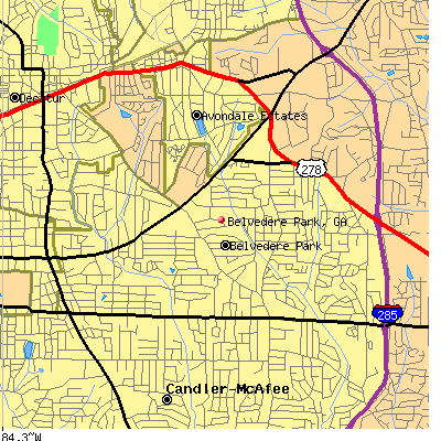 Belvedere Park map