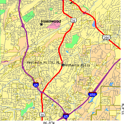 Vestavia Hills map