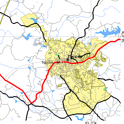 Toccoa map