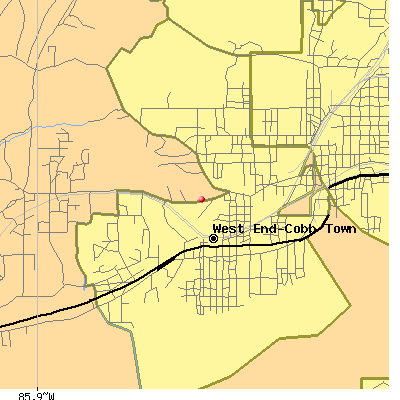 West End-Cobb Town map