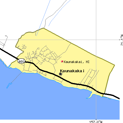 Kaunakakai map