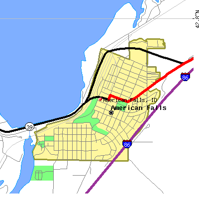 American Falls map