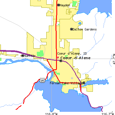 Coeur d'Alene map