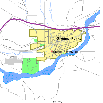 Glenns Ferry map