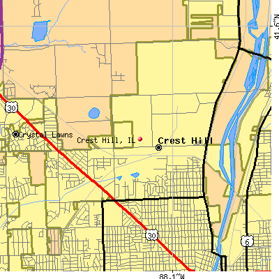 Crest Hill map