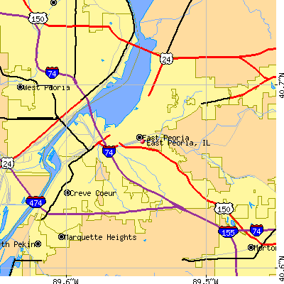 East Peoria map