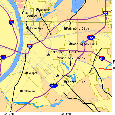 East St. Louis map