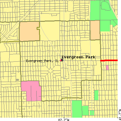 Evergreen Park map