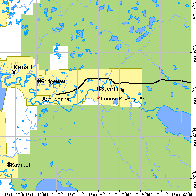 Funny River map