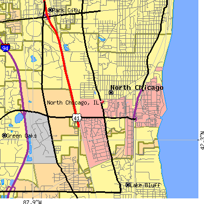 North Chicago map