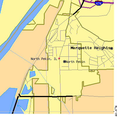 North Pekin map