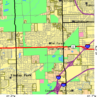 Oak Forest map