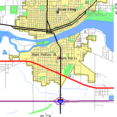Rock Falls map