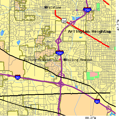 Rolling Meadows map
