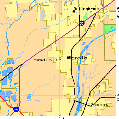 Romeoville map