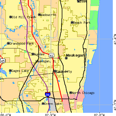 Waukegan map
